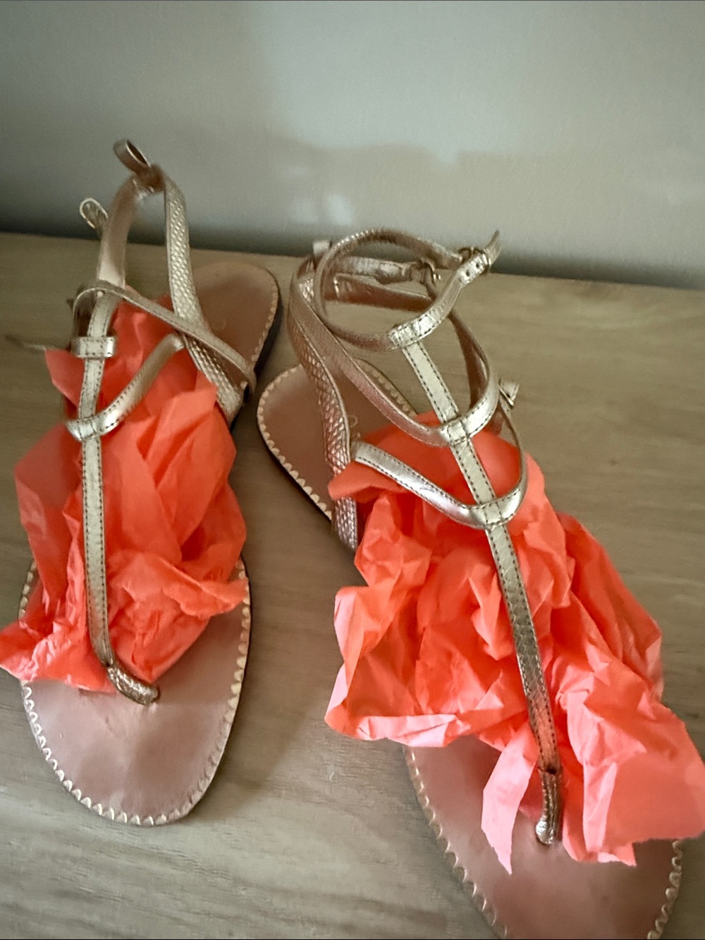 Lillly Pulitzer Gold T-Strap Women's Sandals